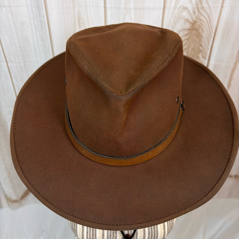 Outback Trading Co Vintage Kodiac Suede Hat Indiana Jones Outback Brown Sz XL - Picture 12 of 14